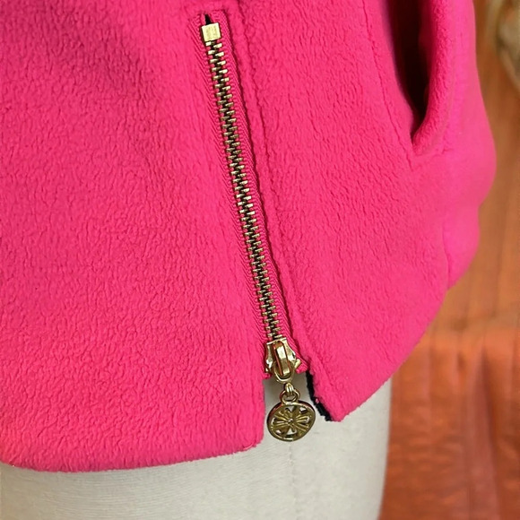 Lilly Pulitzer Brooklee Reversible Vest Pink and Blue fleece size small - Picture 7 of 16